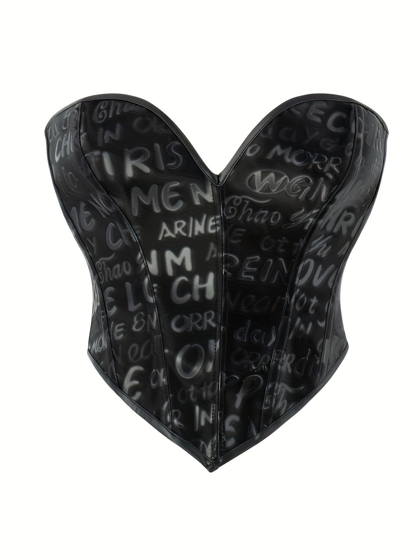 Black letter printed strapless - Corset Waist Cinch reseña y precio