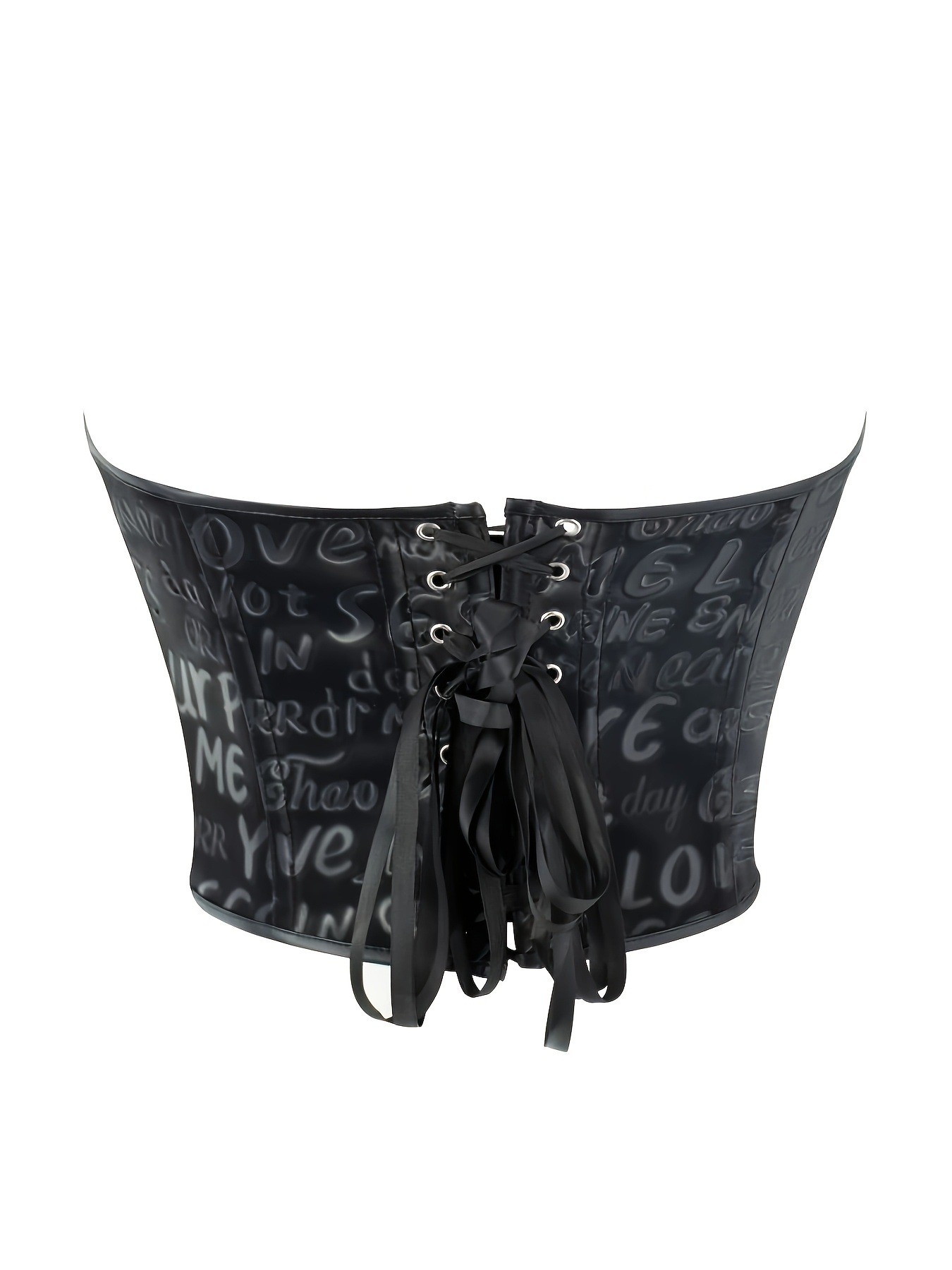 Black letter printed strapless - Corset Waist Cinch reseña y precio