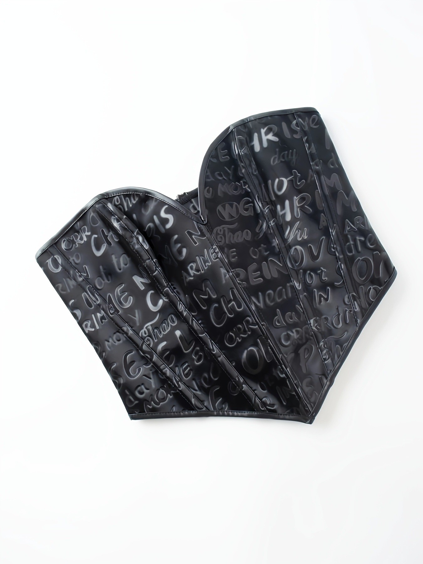 Black letter printed strapless - Corset Waist Cinch reseña y precio