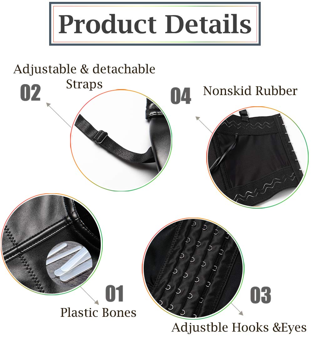 Women Leather Corset Bustiers  - Corset Waist Cinch reseña y precio