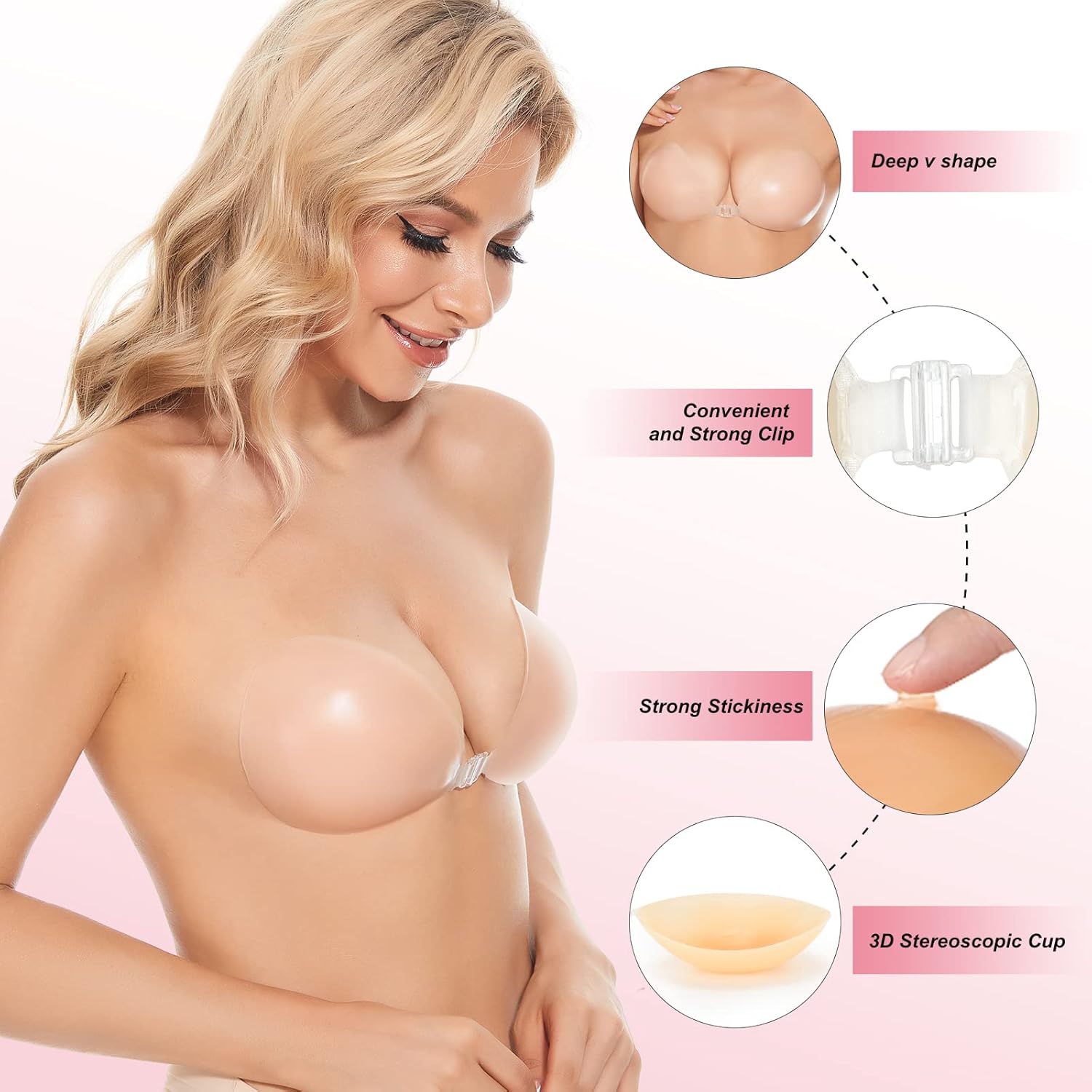 Sticky Bra Push Up Adhesive Br - Silicone Bra Adhesive reseña y precio