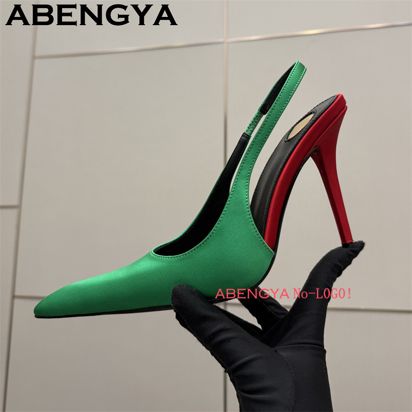 Multi-color Satin Pointy Toe T - Slip Dress Satin reseña y precio