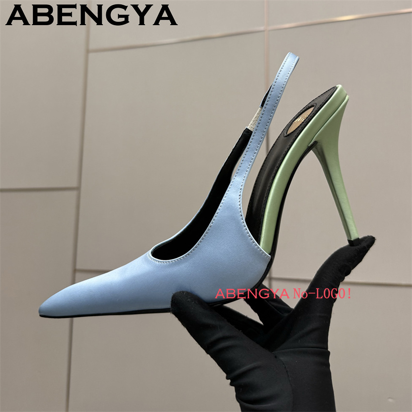 Multi-color Satin Pointy Toe T - Slip Dress Satin reseña y precio