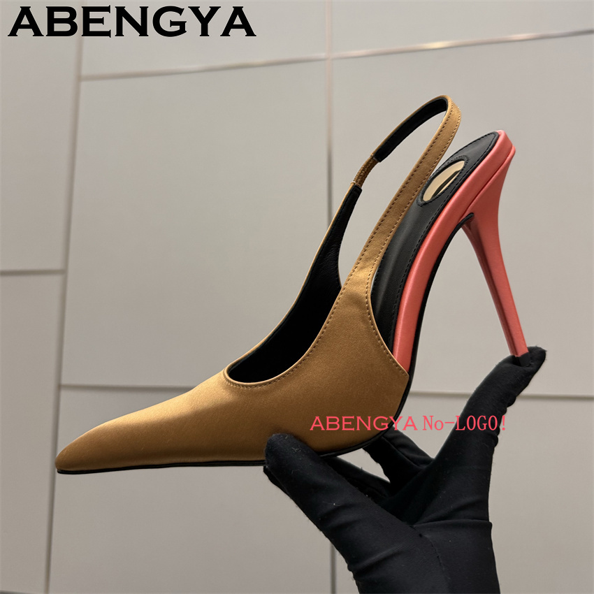 Multi-color Satin Pointy Toe T - Slip Dress Satin reseña y precio