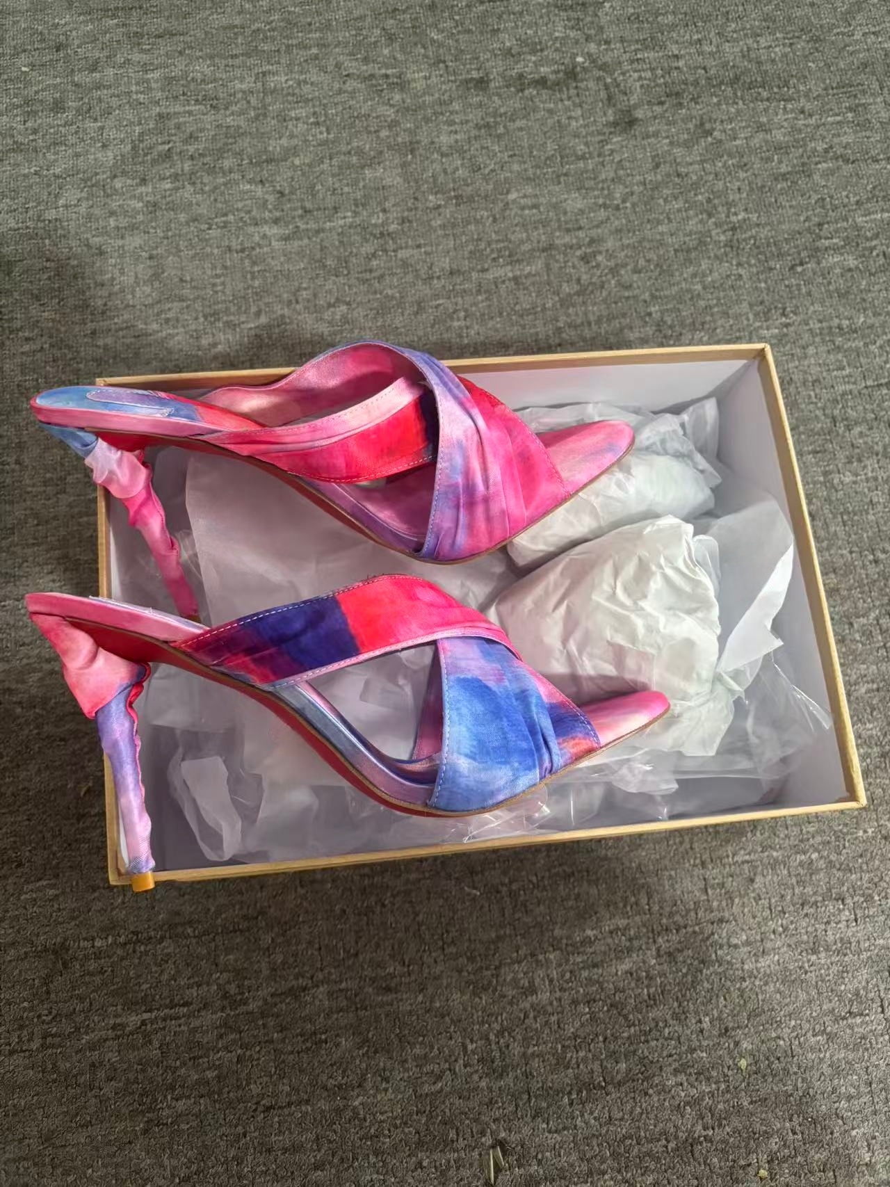 Women's Pink-Blue Tie-Dye Sati - Slip Dress Satin reseña y precio