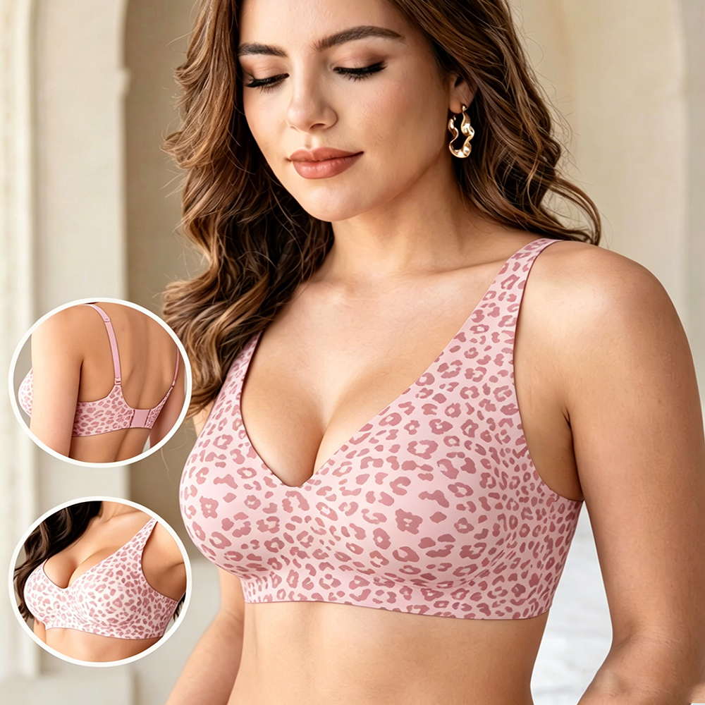 1Pcs Leopard Print Seamless Wi - Bralette Wireless Soft reseña y precio