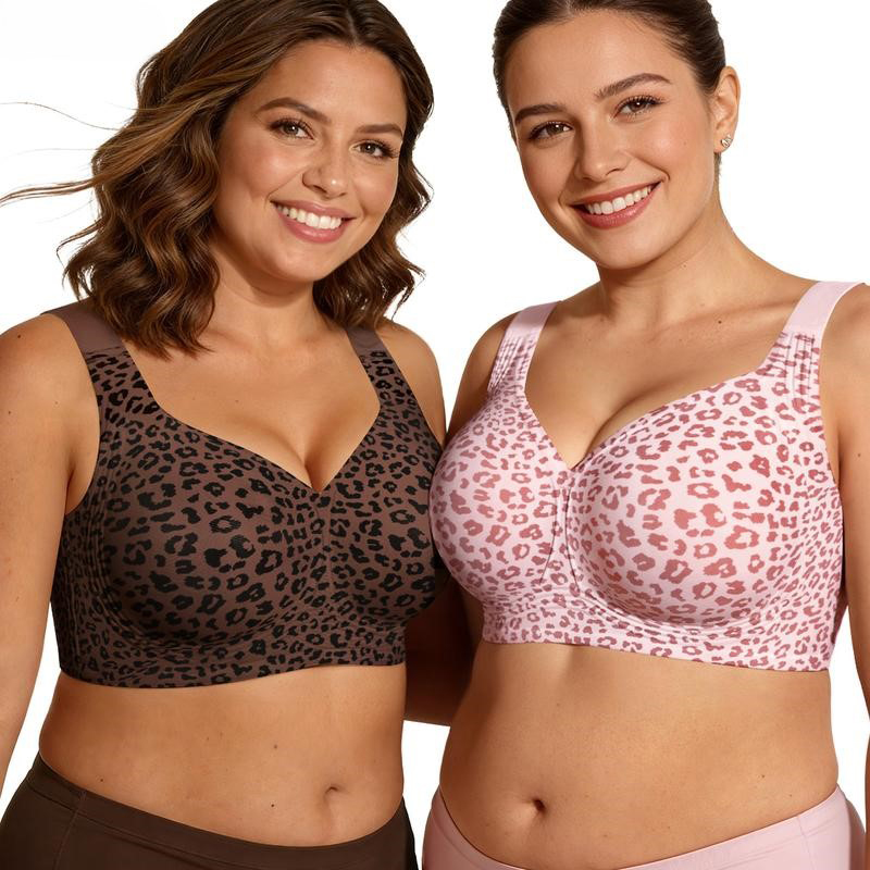 1Pcs Leopard Print Seamless Wi - Bralette Wireless Soft reseña y precio