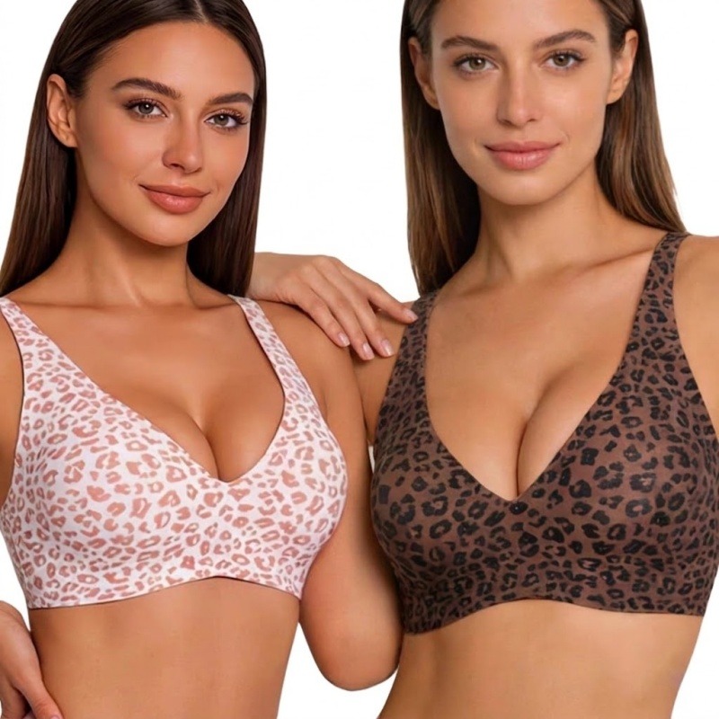 Leopard Print Wireless Jelly S - Seamless Underwear Women reseña y precio