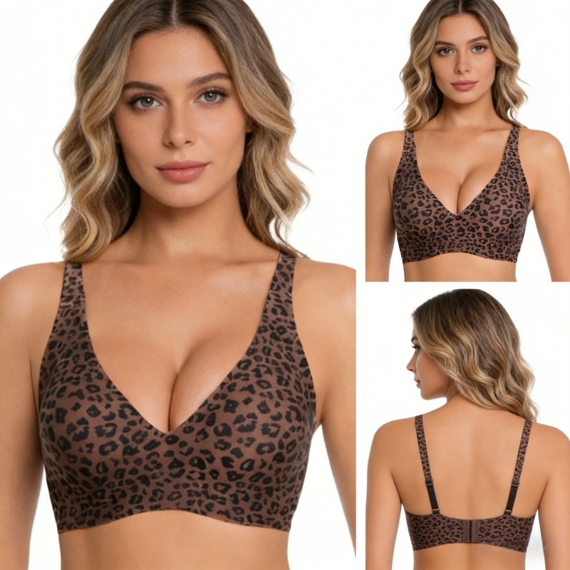 Leopard Print Wireless Jelly S - Seamless Underwear Women reseña y precio