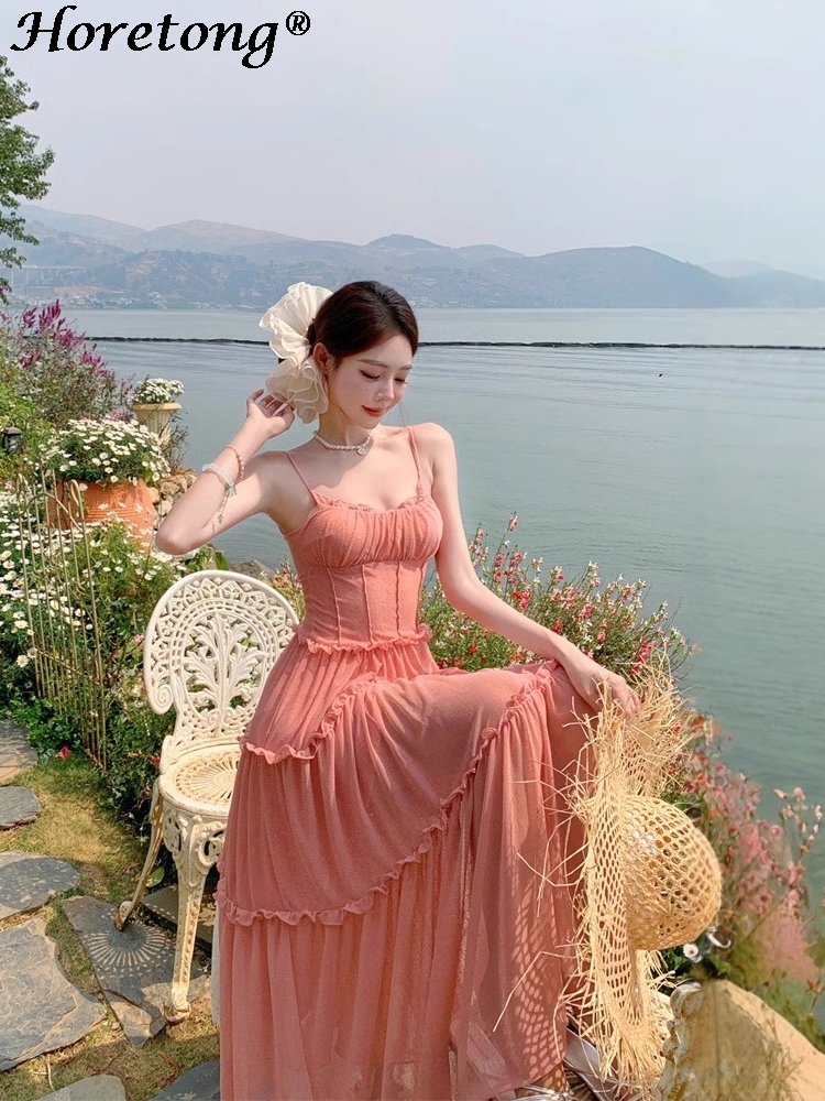Women's Summer Solid Cami Maxi - Corset Waist Cinch reseña y precio