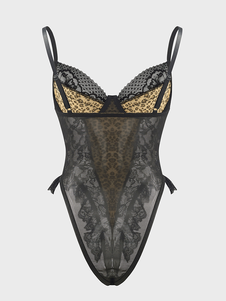 Sexy Lace Leopard Pattern Body - Shapewear Bodysuit Firm reseña y precio