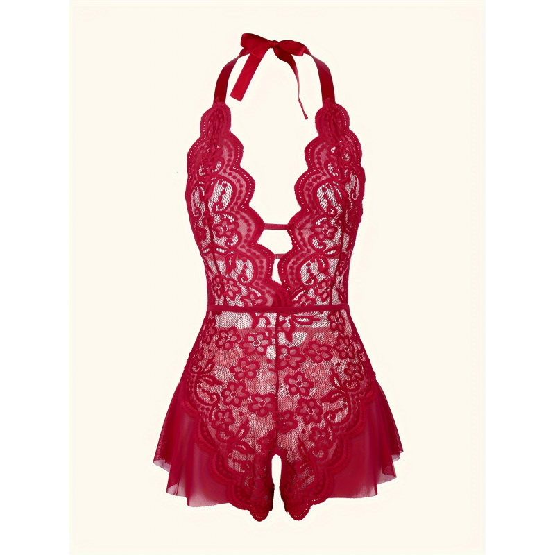 Charming Lace Mesh Teddy, Scal - Lace Teddy Lingerie reseña y precio