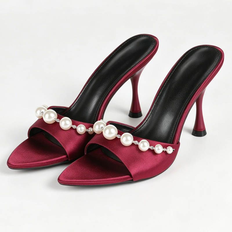 Elegant Satin Heeled Sandals W - Slip Dress Satin reseña y precio