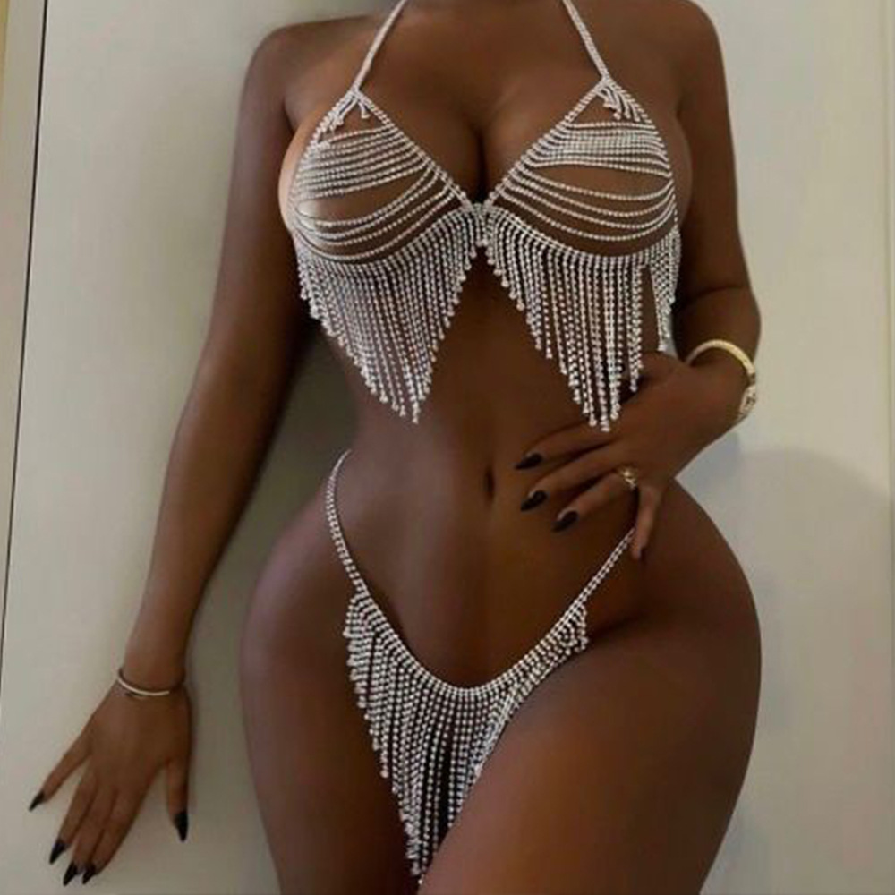 Stonefans New Tassel Crystal B - Thong Bikini Women reseña y precio