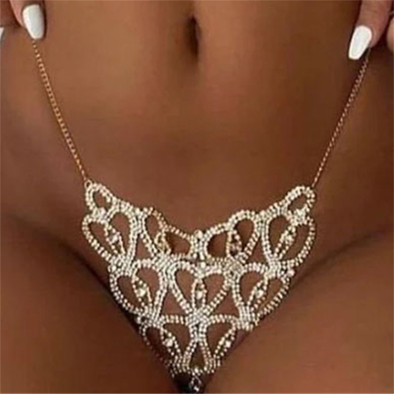 Sexy Body Chain Heart-shaped T - Thong Bikini Women reseña y precio