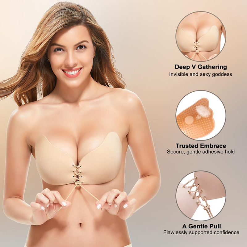 1/2 Pairs Women Summer Backles - Strapless Bra Backless reseña y precio
