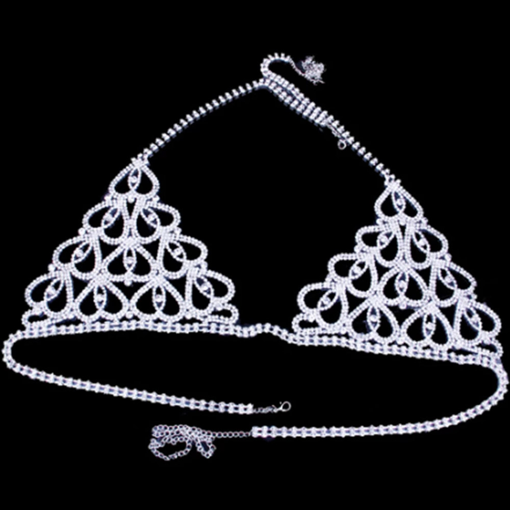 Fashion Rhinestone Heart Bra T - Thong Bikini Women reseña y precio