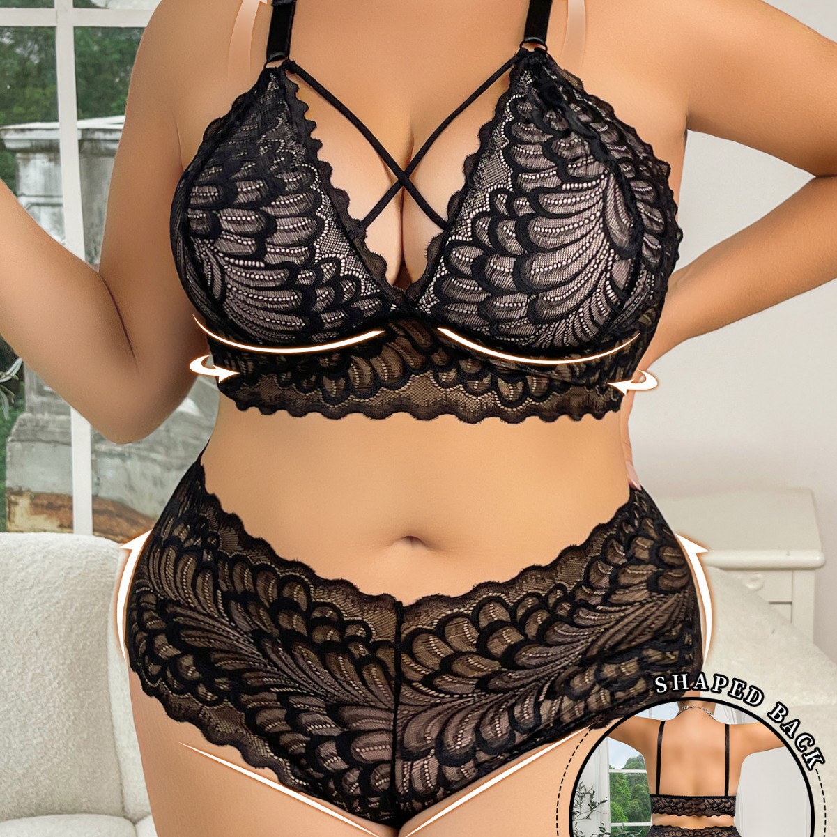 Plus Size Lingerie Set Wire-Fr - Seamless Underwear Women reseña y precio