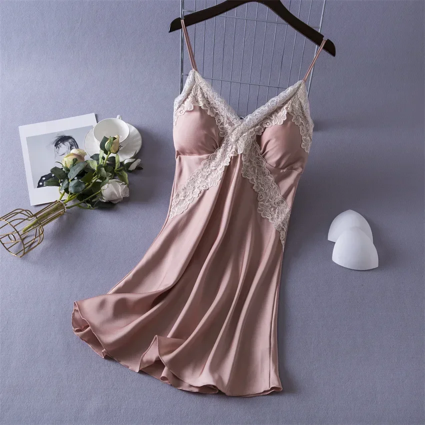 Women's Sexy Lingerie Satin Ni - Babydoll Chemise Night reseña y precio