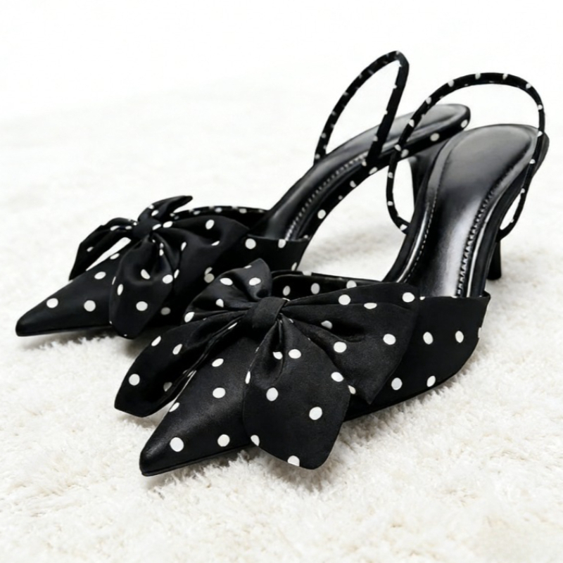 Brown Polka Dot Butterfly Knot - Slip Dress Satin reseña y precio