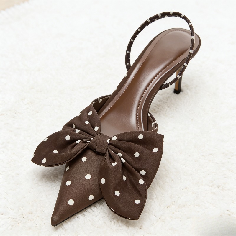Brown Polka Dot Butterfly Knot - Slip Dress Satin reseña y precio