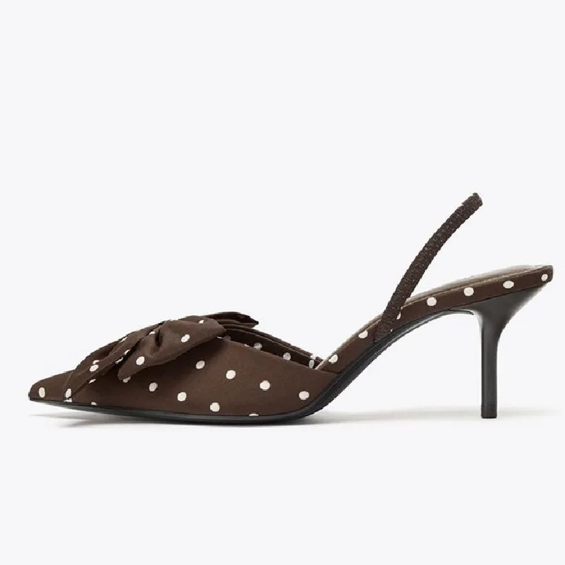 Brown Polka Dot Butterfly Knot - Slip Dress Satin reseña y precio
