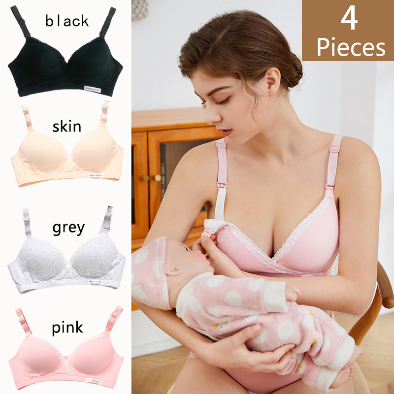 4Pcs New Cotton Wirefree Nursi - Nursing Bra Sleep reseña y precio