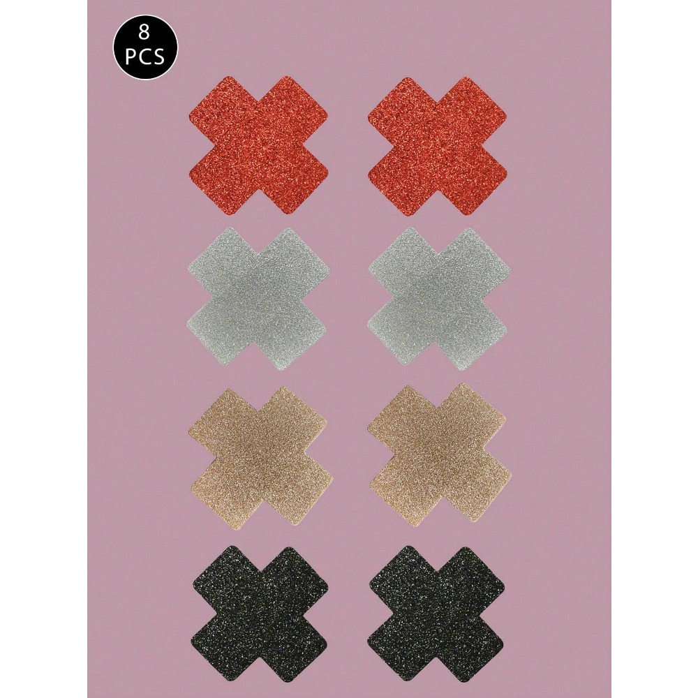 8pcs Glitter Cross Nipple Past - Nipple Cover Pasties reseña y precio