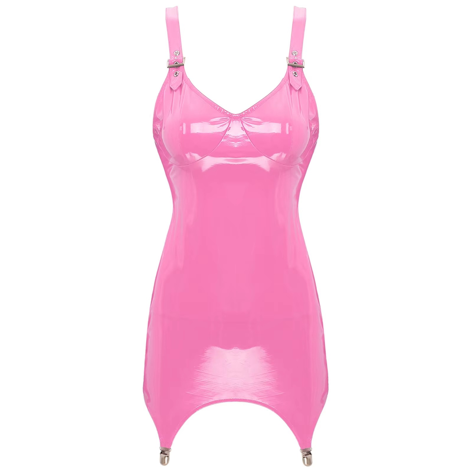 Womens Shiny Metallic PVC Leat - Babydoll Chemise Night reseña y precio
