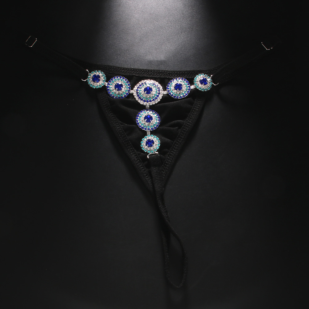 Rhinestone Evil Eye Thong Biki - Thong Bikini Women reseña y precio