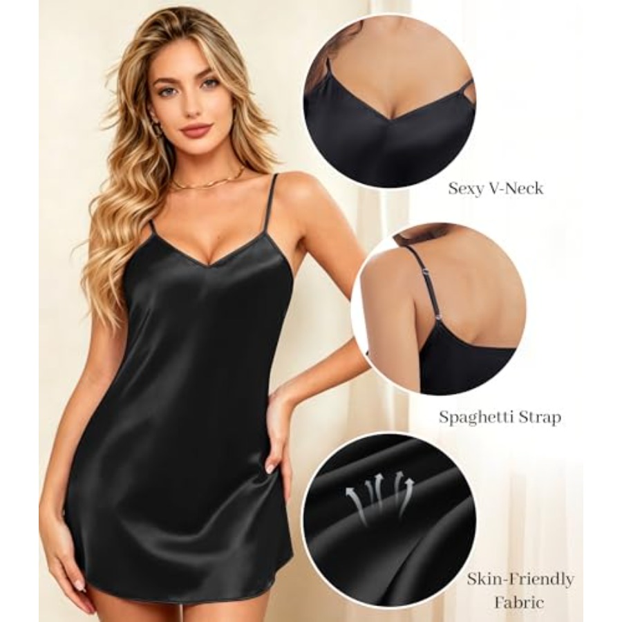ETOSELL Womens Satin Nightgown - Babydoll Chemise Night reseña y precio