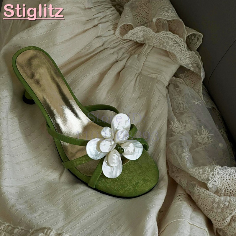White Flower High Heels Slippe - Slip Dress Satin reseña y precio