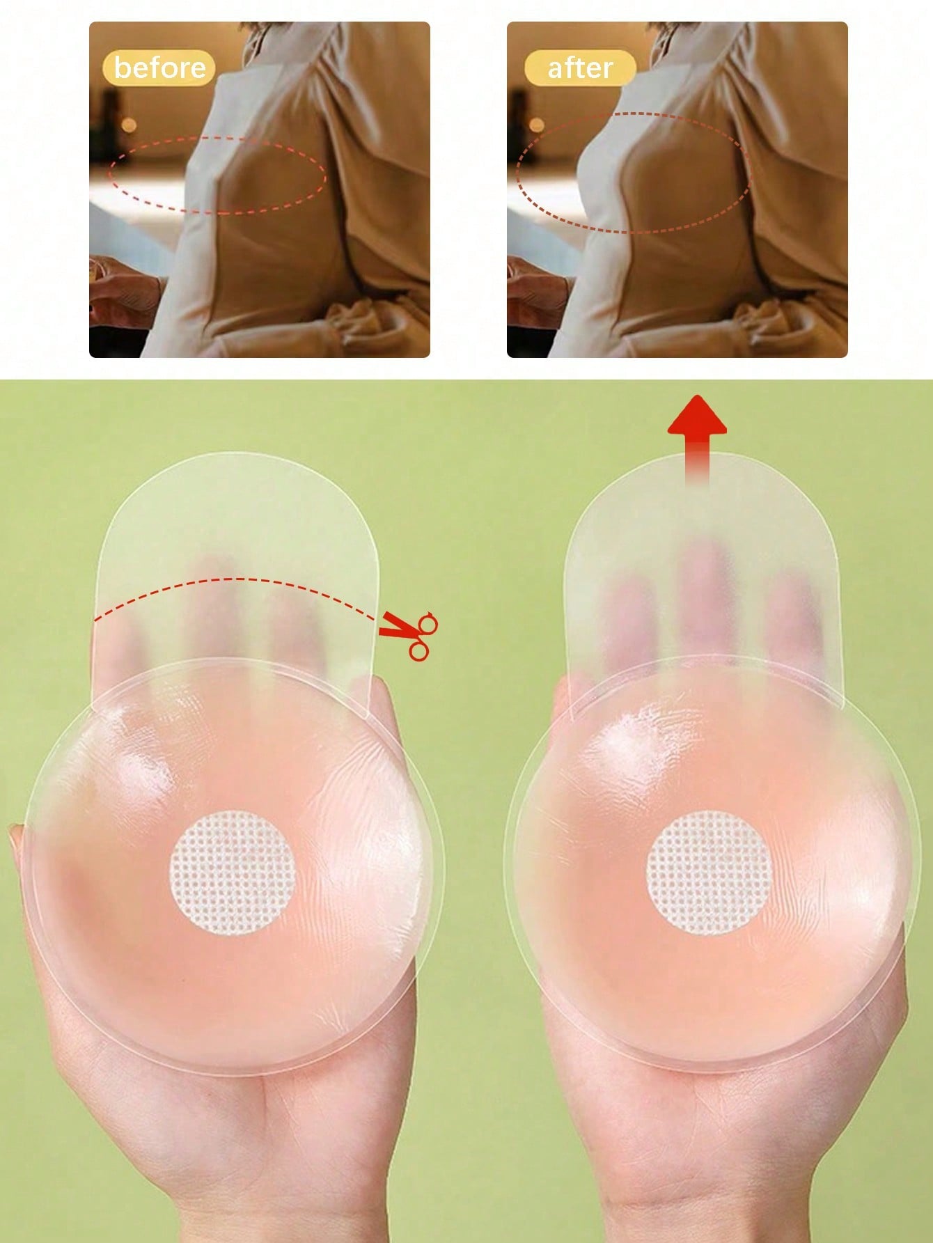 6.5cm Invisible Silicone Breas - Strapless Bra Backless reseña y precio
