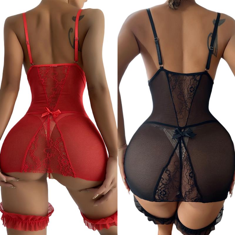 Transparent V-neck Strap Night - Babydoll Chemise Night reseña y precio