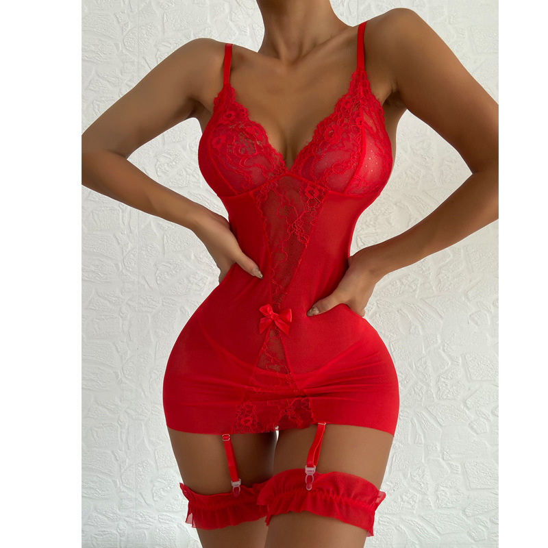 Transparent V-neck Strap Night - Babydoll Chemise Night reseña y precio