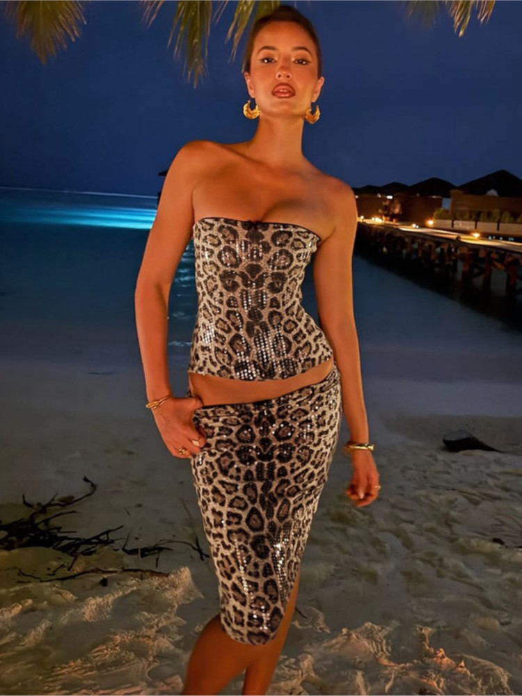 Woman 2 Piece Set Outfit Sexy  - Strapless Bra Backless reseña y precio