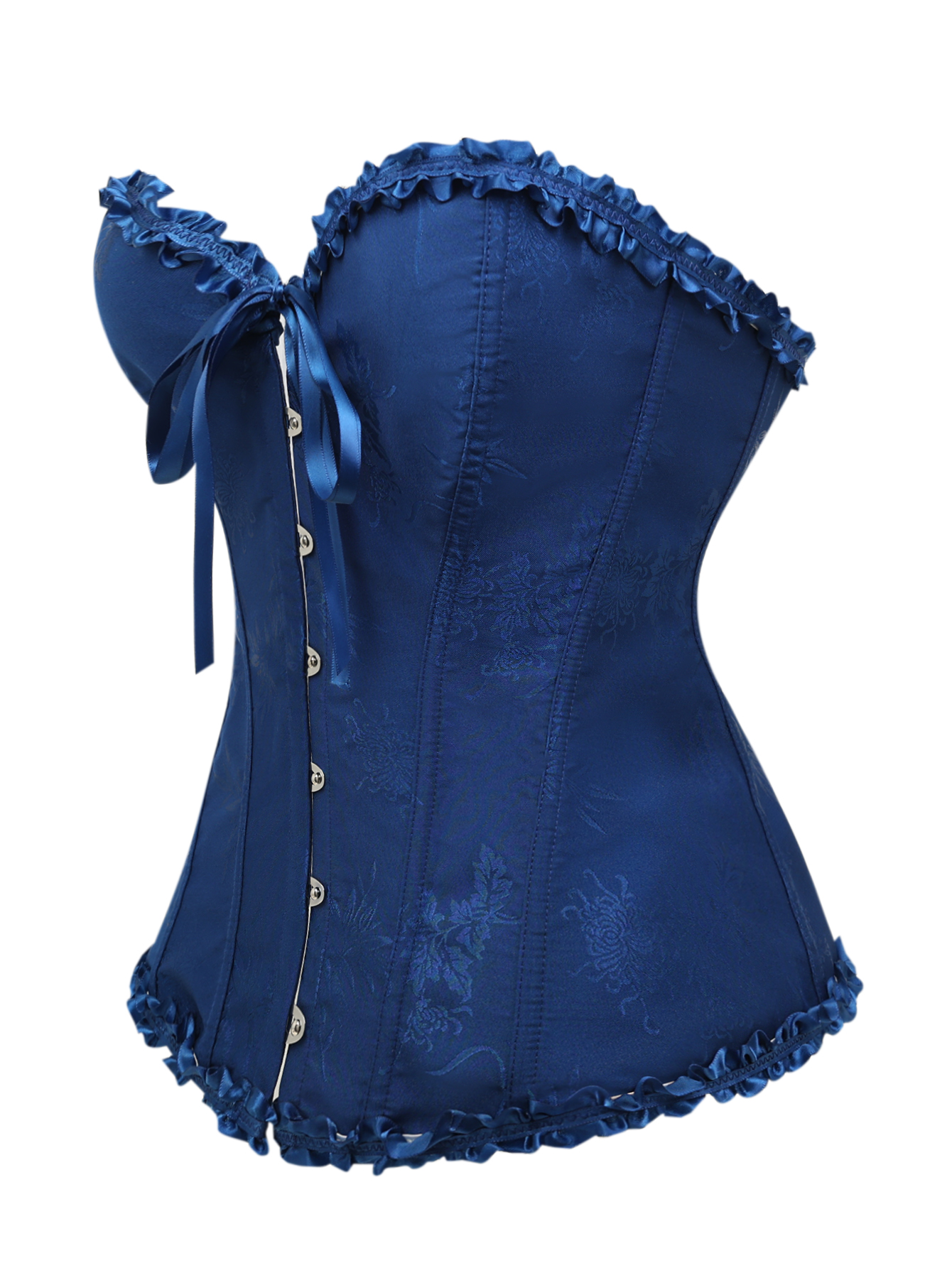 Dark blue jacquard lace edged  - Corset Waist Cinch reseña y precio