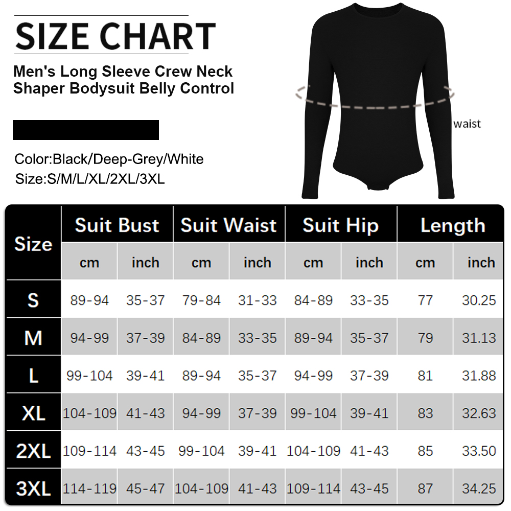Mens Long Sleeve Bodysuit Full - Shapewear Bodysuit Firm reseña y precio