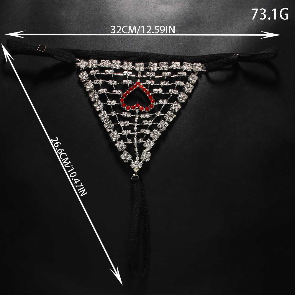 Rhinestones Heart Hollow Thong - Thong Bikini Women reseña y precio