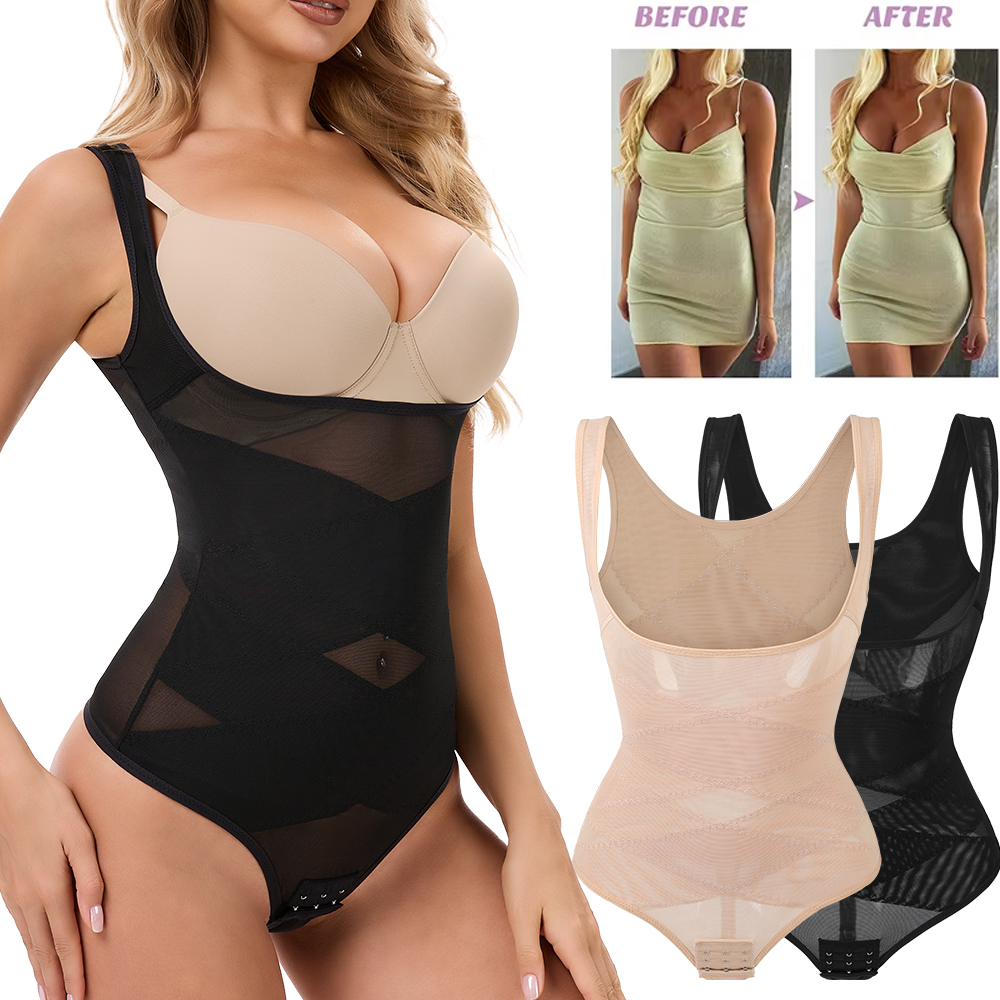 Mesh Thongs Bodysuit Shapewear - Shapewear Bodysuit Firm reseña y precio